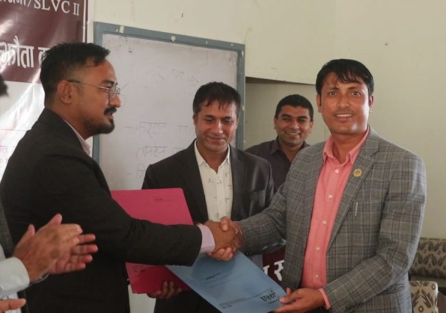 ग्लोबल आइएमई बैंक र गुल्मी जिल्लाका स्थानीय तहबीच सम्झौता