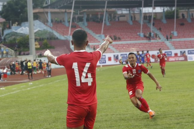 नेपाल–भारत मैत्रीपूर्ण फुटबल १-१ को बराबरीमा टुङ्गियो