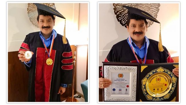 गायक उदित नारायण झालाई ‘नेल्सन मण्डेला पिस नोवेल अवार्ड’