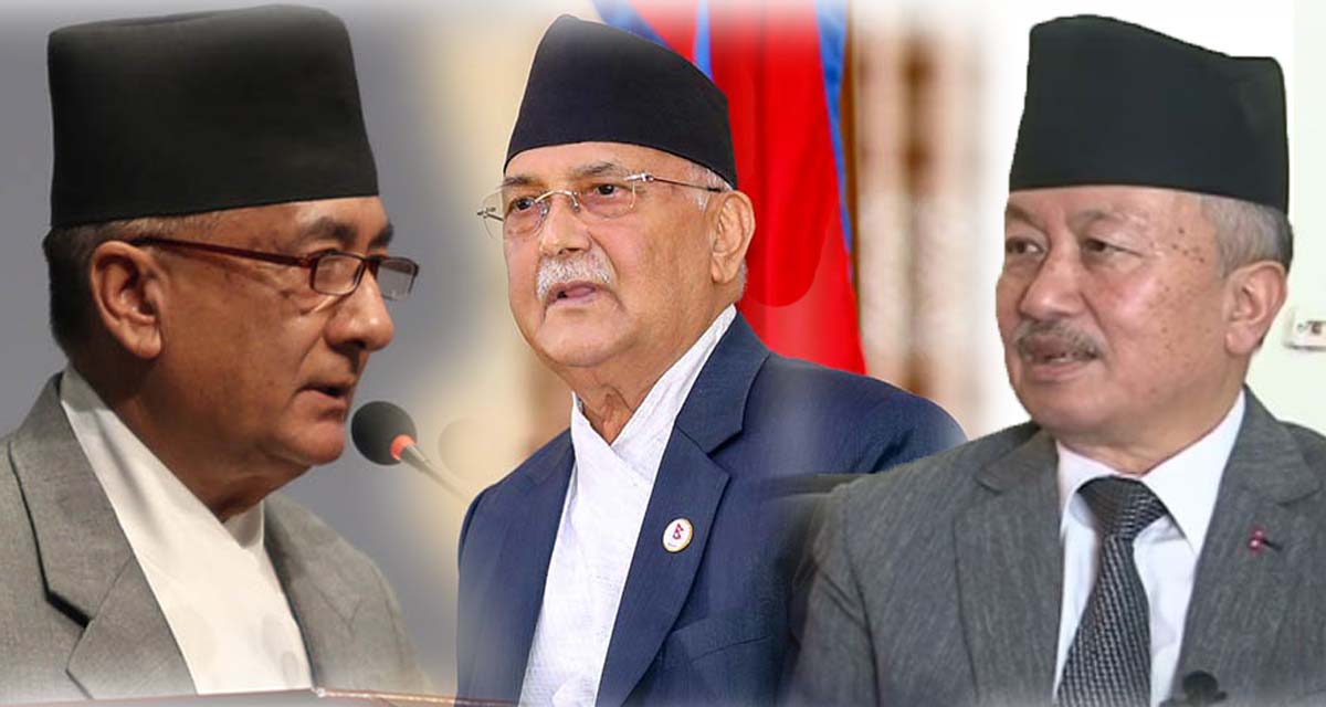 डेढ महिनापछि प्रतिपक्षी नेतासँग सम्वादमा देउवा, दूत बनेर कानुन मन्त्रीले ओली र नेम्वाङ भेटे