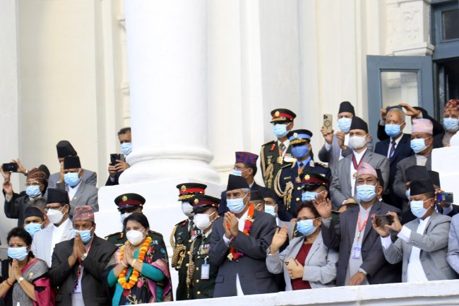 इन्द्रजात्रा हेर्न राष्ट्रपति र प्रधानमन्त्री वसन्तपुरमा (फोटेफिचर)