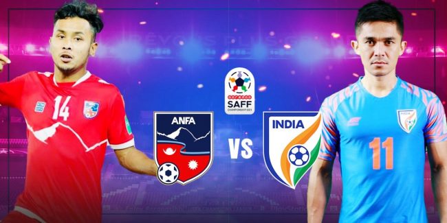 साफ च्याम्पियनसिपको उपाधिका लागि नेपाल र भारतबीच खेल सुरु