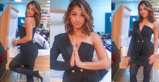 अन्तिम संस्कारका बेला आफ्ना पिताको लाशअगाडि छोरीको हट पोज