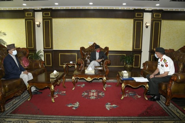 रक्षामन्त्री रिजाल आर्मी हेड क्वाटर पुगे