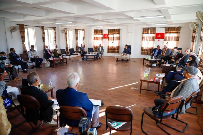 एमाले स्थायी कमिटीमा १० बुँदे कार्यदलले सुझाव प्रस्तुत गर्दै