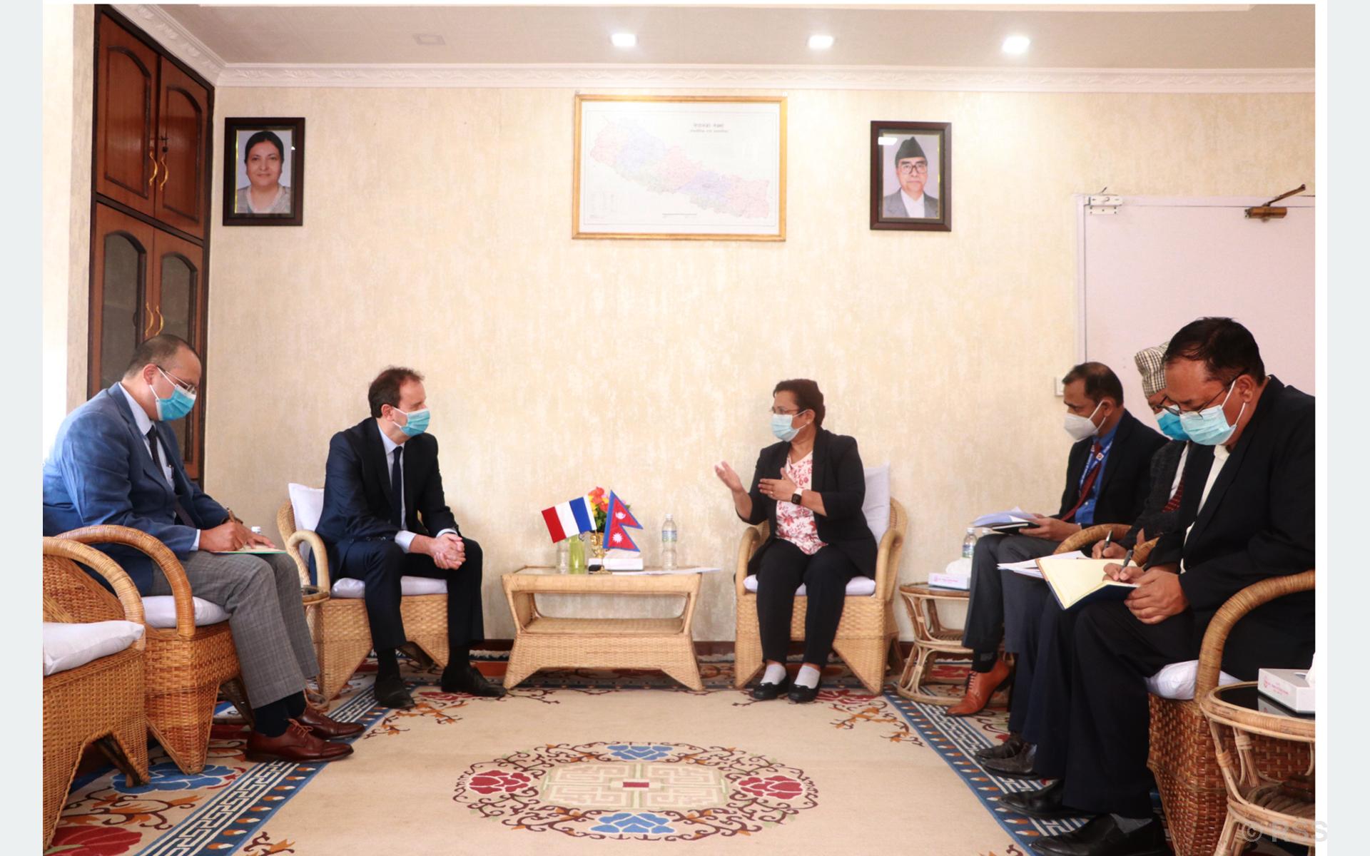 ऊर्जामन्त्रीसँग फ्रान्सका राजदूतको भेट