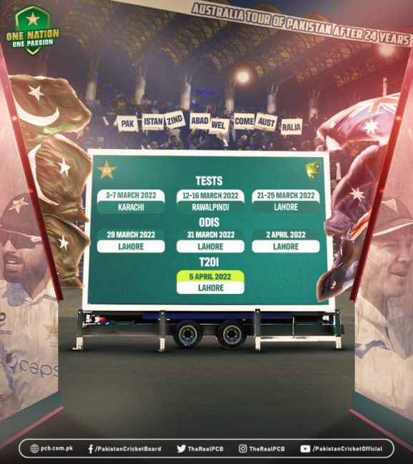 २४ वर्षपछि अस्ट्रेलियाले पाकिस्तान भ्रमण गर्ने