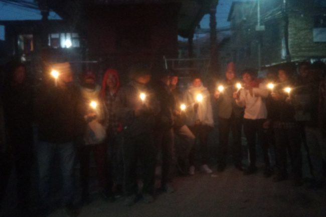 नेपाल सम्वत् ११४२ को उपलक्ष्यमा मैनबत्ती र्‍याली