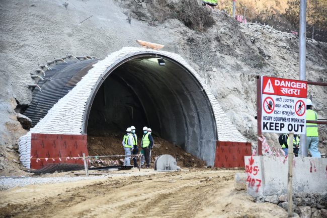 नागढुङ्गा सुरुङमार्ग निर्माण २३ प्रतिशत सकियो