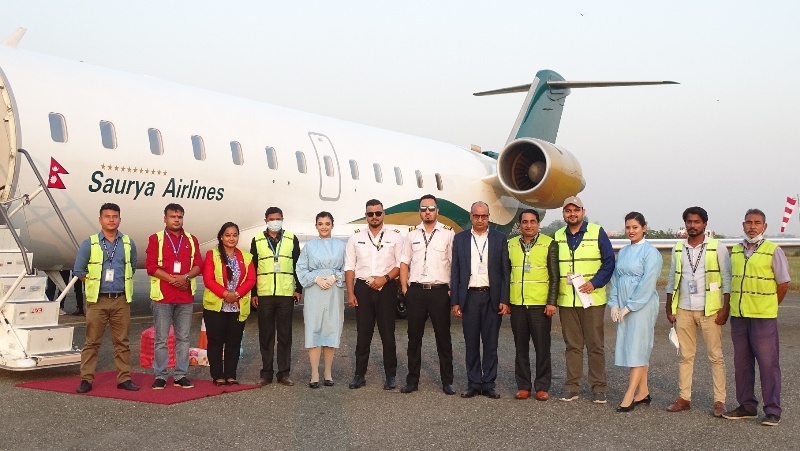 प्रदेश १ र लुम्बिनी हवाइ उडानमा जाेडिए, सौर्यले थाल्याे भैरहवा-विराटनगर नियमित उडान