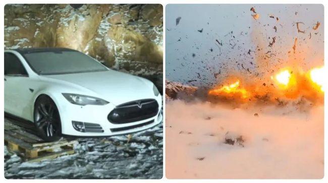 रिसाएका युवकले आफ्नो ८० लाखको टेस्ला कारमा ‘एलन मस्क’लाई राखेर बम पड्काएर उडाइदिए