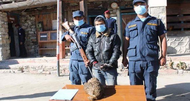 संरक्षित पंक्षीसहित २० वर्षीय रोकाया पक्राउ