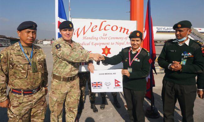 कोभिडविरुद्ध लड्न नेपाली सेनालाई ब्रिटिस गोर्खा सैनिककाे सहायता