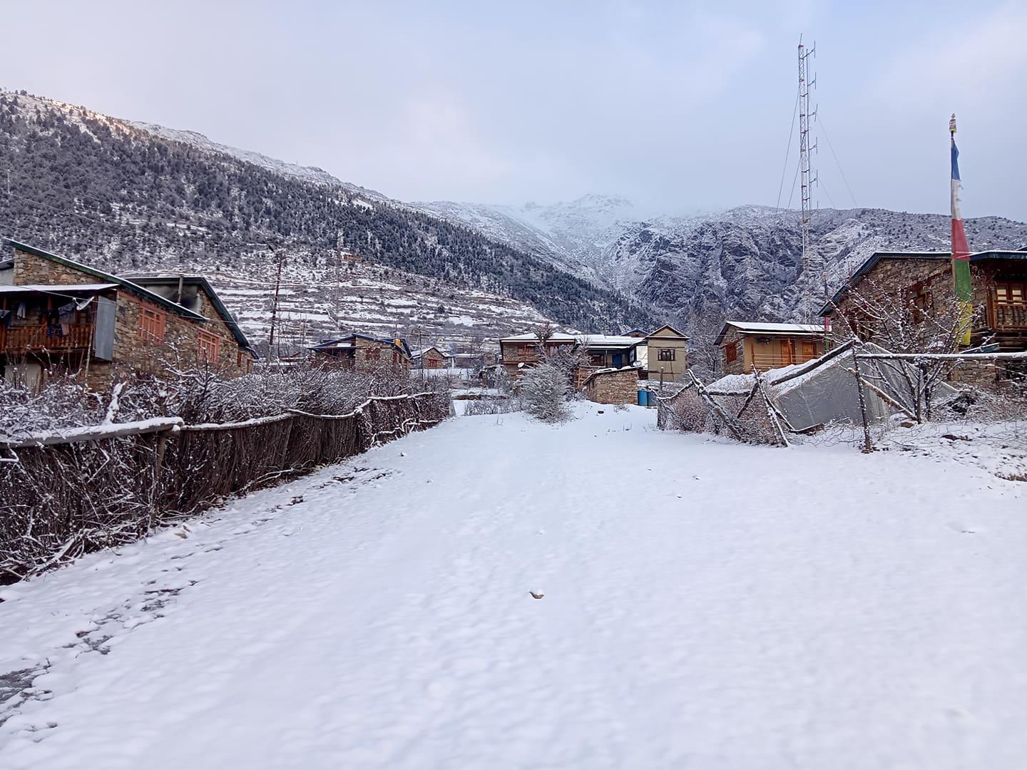 बाजुरामा वर्षासँगै पुनः हिमपात