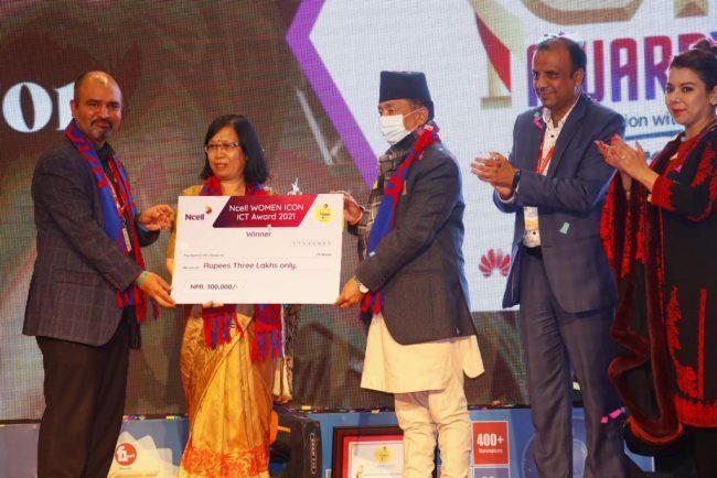 ‘एनसेल वुमन आइकन आइसिटी अवार्ड २०२१’ बाट गुणकेशरी प्रधान सम्मानित