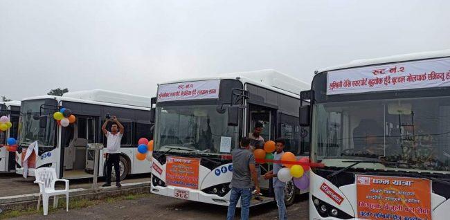 लुम्बिनीका विद्युतीय बस आजदेखि सुचारु, पर्वमा सर्वसाधारणका लागि नि:शुल्क