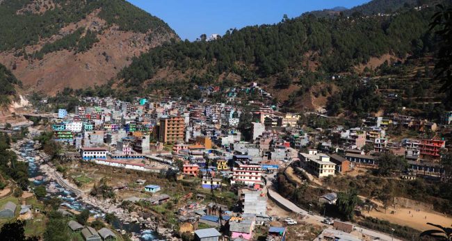 बुर्तिबाङ बजार : नमुना सहरको काम सुस्त गतिमा