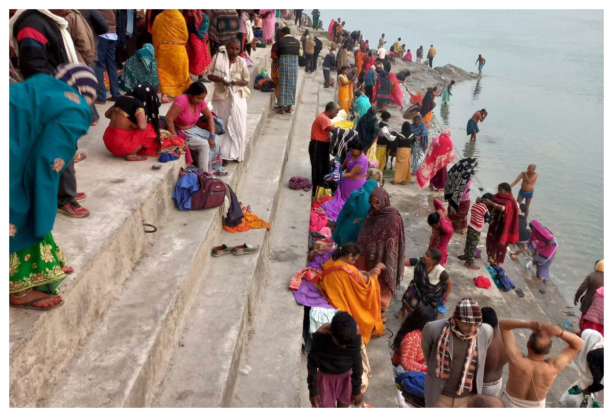 माघे औँसीमा त्रिवेणी धाममा घुइँचो