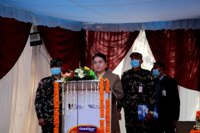 आत्मनिर्भर अर्थतन्त्रका लागि स्वदेशी उत्पादन बढाउनुपर्छ : राष्ट्रपति भण्डारी