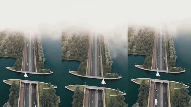 नेदरल्यान्ड्सको ‘रिभर्स ब्रिज’ कुनै ‘चमत्कार’ भन्दा कम छैन, आँखाले धोका खानेछन् !