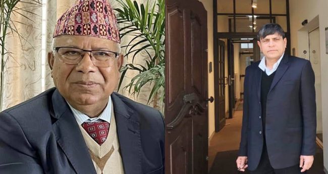 माधव नेपाललाई घनश्याम भुसालको साथ