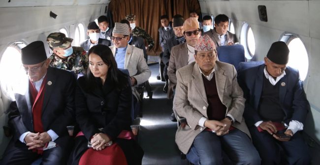 गोरखा महोत्सव उद्घाटन गर्न हेलिकोप्टर चढेर गए प्रधानमन्त्री प्रचण्ड