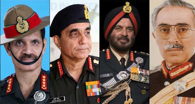 भारतीय सेनाका पूर्व चार प्रमुख स्वदेश प्रस्थान