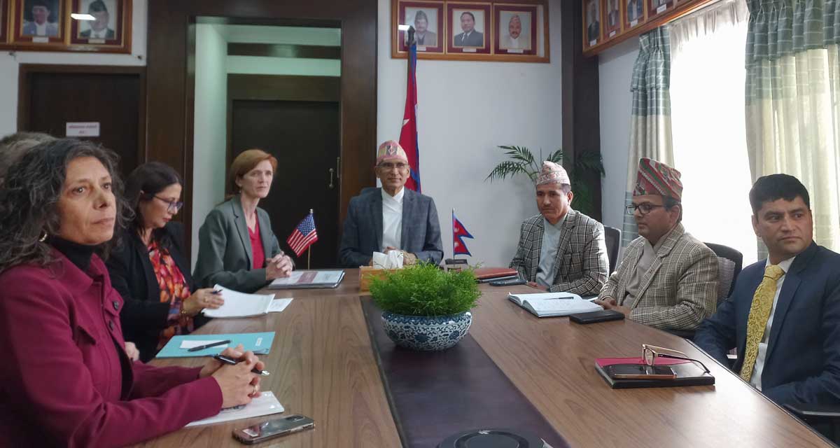 अर्थमन्त्री पौडेल र युएसएआईडीका प्रशासक सामन्था पावरबीच शिष्टाचार भेटघाट