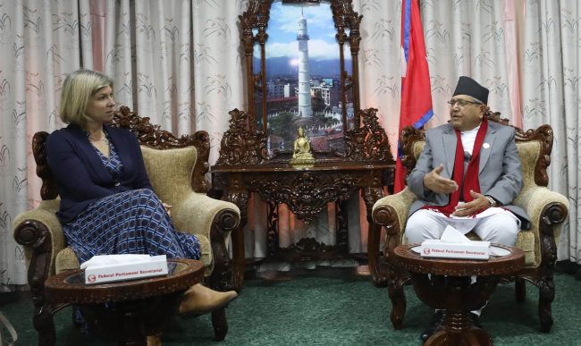 सभामुख घिमिरेसँग बेलायती राजदूतको भेट