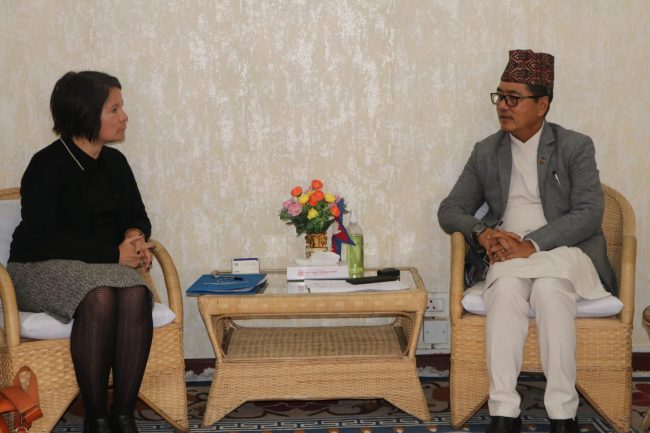 ईयु राजदूत डिप्रेजले गरिन् ऊर्जामन्त्री लिङ्देनसँग भेटवार्ता