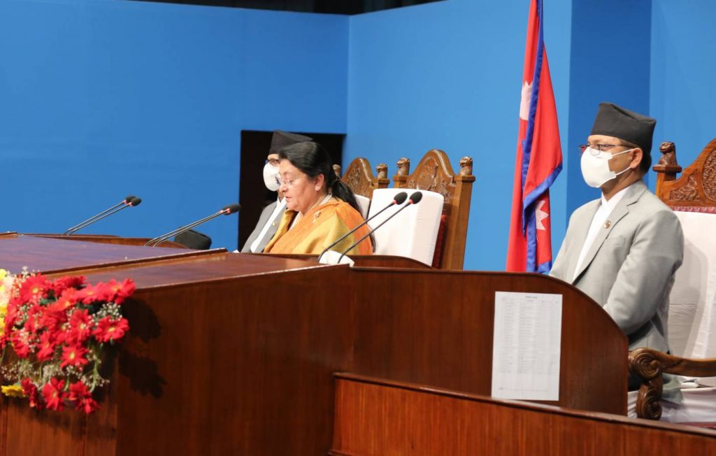 संघीय संसदमा राष्ट्रपति भण्डारीको सम्बोधन- उत्पादन वृद्धिमा सरकारले काम गर्ने अपेक्षा