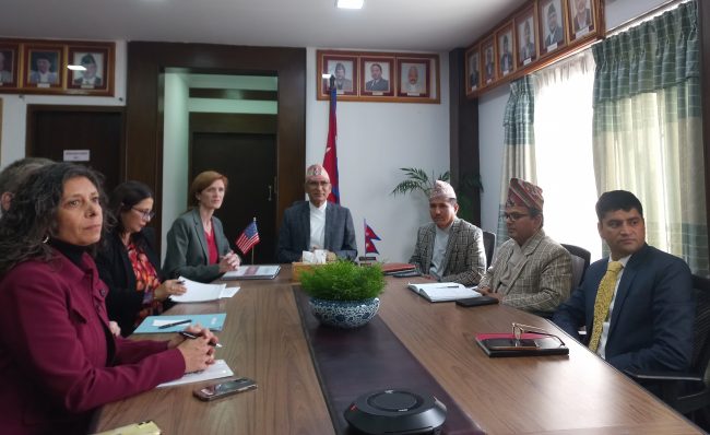 अर्थमन्त्री पौडेल र युएसएआईडीका प्रशासक सामन्था पावरबीच भेटवार्ता