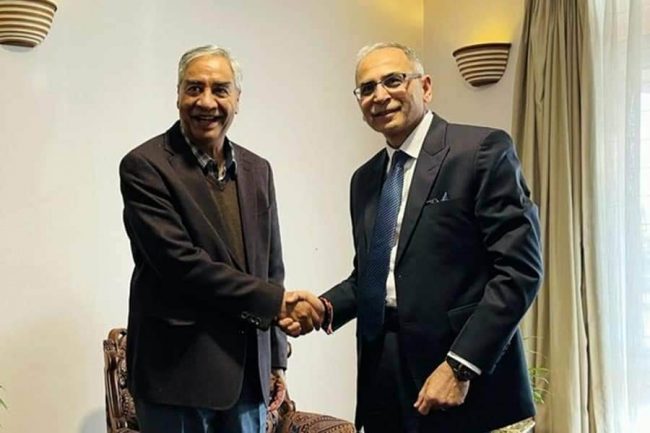 कांग्रेस सभापति देउवा र भारतीय विदेश सचिवबीच भेटवार्ता