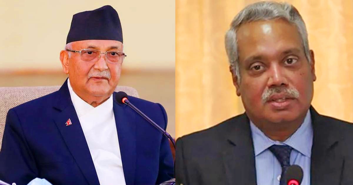 अध्यक्ष ओली र भारतीय राजदूतबीच भेटवार्ता, राष्ट्रपति निर्वाचनमा चासो