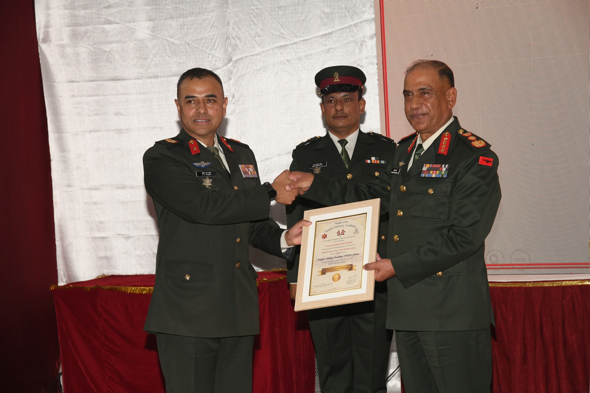 प्रधानसेनापति शर्मा हल अफ फेमबाट सम्मानित