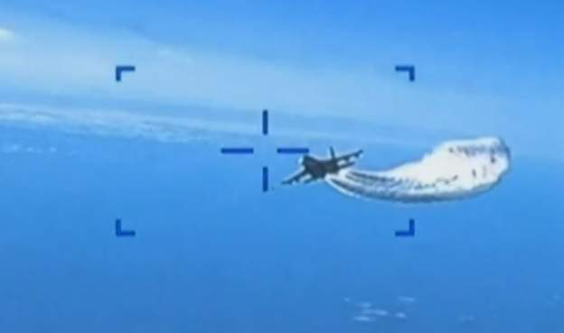 अमेरिकाले ब्ल्याक सीमा रुसी विमान र अमेरिकी ड्रोनबीचको टक्करको भिडियो सार्वजनिक गरेको दाबी गर्‍यो