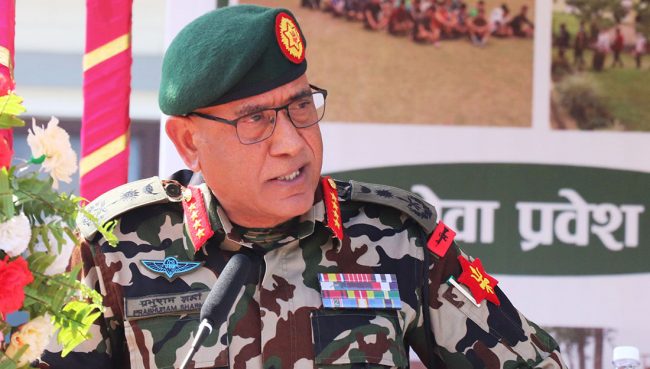 नेपाली सेनाको सङ्ख्या सरकारले निर्धारण गर्ने हो, स्वघोषित विज्ञहरूले होइन : प्रधानसेनापति शर्मा