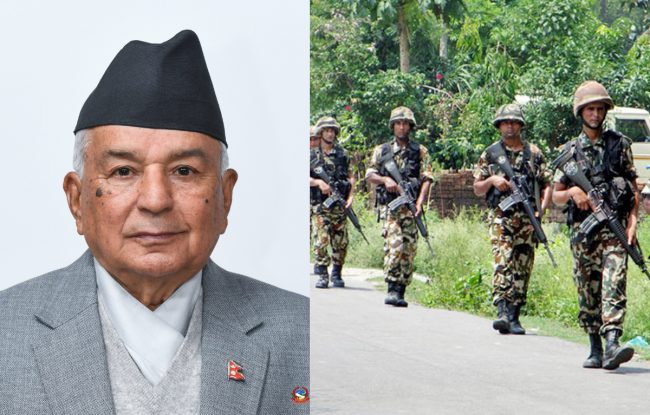 उपनिर्वाचनमा सेना परिचालन गर्न राष्ट्रपतिद्वारा स्वीकृति प्रदान