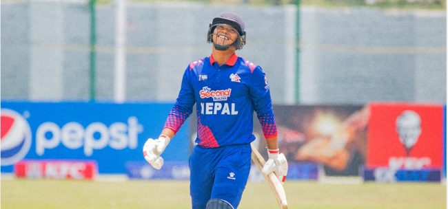 कुशलको कीर्तिमानी शतकमा नेपालद्वारा ओमानलाई ३११ रनको लक्ष्य