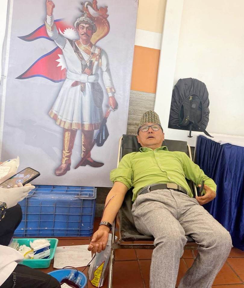 राप्रपाको युवा संगठनद्वारा नयाँ वर्षमा रक्तदानको आयोजना, अध्यक्ष लिङ्देनले गरे ८४ पटक रक्तदान