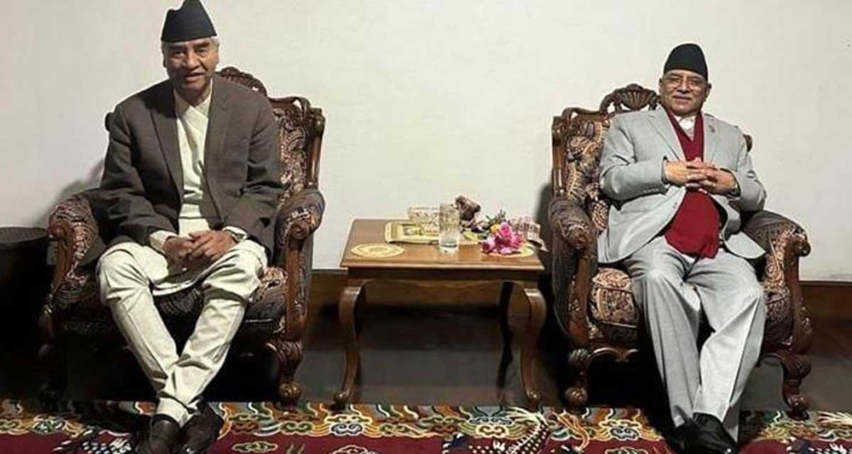 पदाधिकारी बैठक बस्नु अघि देउवाले किन भेटे प्रधानमन्त्री प्रचण्डलाई?