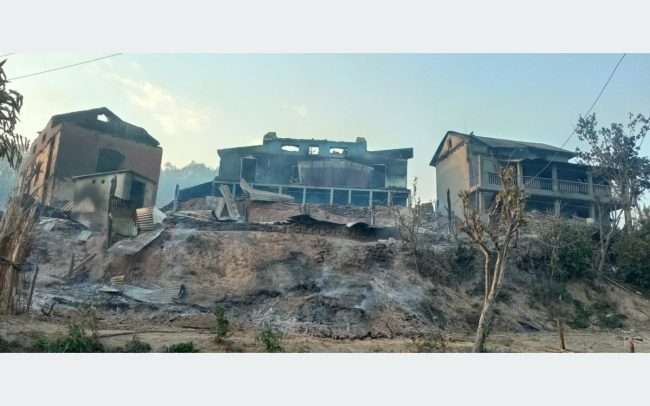 पाल्पामा आगलागीबाट चार घर जलेर नष्ट, दुई जना घाइते