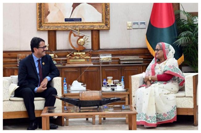 परराष्ट्रमन्त्री साउद र बंगलादेशकी प्रधानमन्त्री हसिनाबीच भेटवार्ता