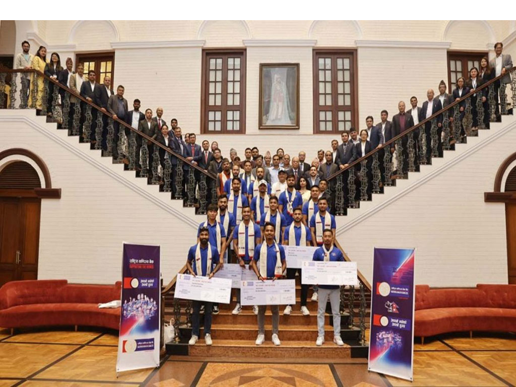 राष्ट्रिय वाणिज्य बैंकद्वारा नेपाली राष्ट्रिय क्रिकेट टोली सम्मानित