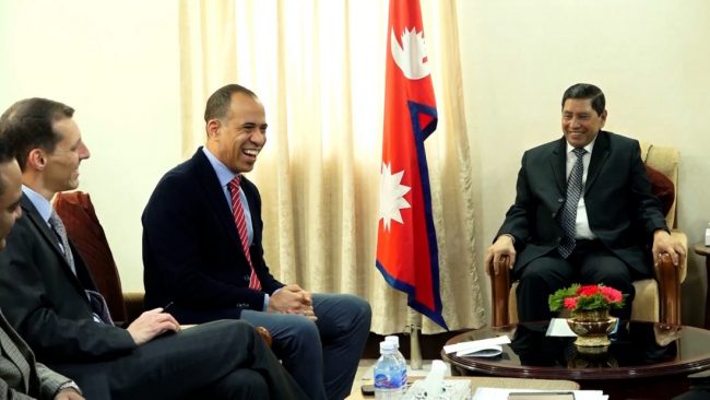 एमसीसी उपाध्यक्ष ब्रुक्स र उपप्रधानमन्त्री श्रेष्ठबीच भेटवार्ता