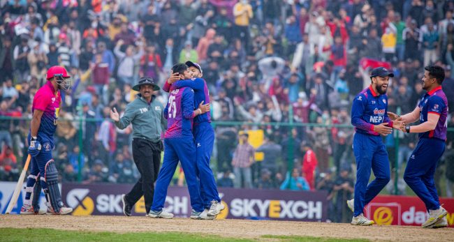 नेपाल र युएइबीचको खेल आज नहुने, भोलि आजकै स्थितिबाट सुरु हुने