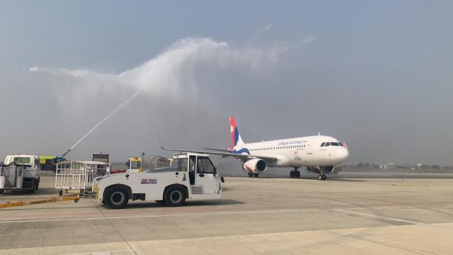 भैरहवाबाट हङकङ र नयाँ दिल्लीमा उडान गर्दै नेपाल एयरलाइन्स