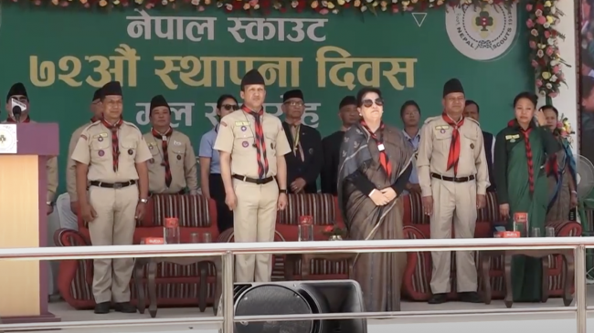 प्राकृतिक विपद् एवम् दुर्घटनाका समयमा स्काउटले निर्वाह गरेकोे भूमिका प्रशंसनीयः पूर्वराष्ट्रपति भण्डारी