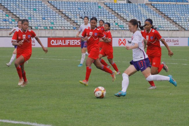 एसियन कप छनोट : नेपाल चीनसँग ५–० ले पराजित