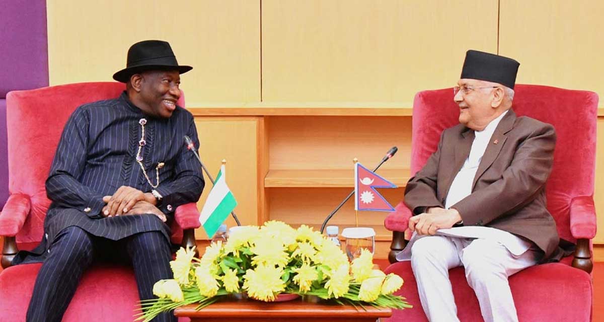 अध्यक्ष ओलीसँग श्रीलंका र नाईजेरियाका पूर्वराष्ट्रपतिबीच भेट